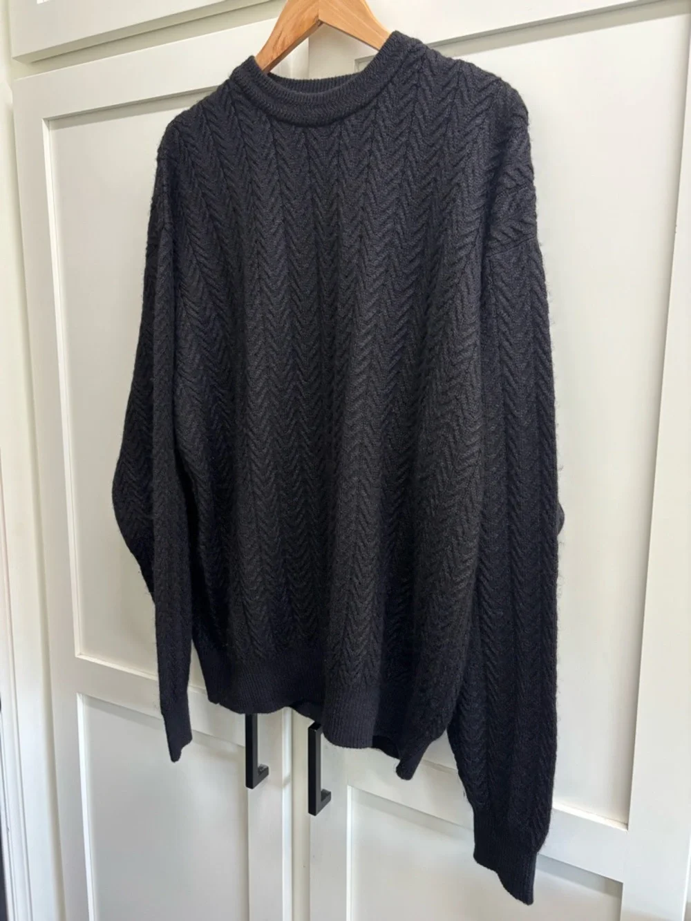 Bobby Jones Baby Alpaca Silk Sweater Knit Crewneck Men’s Large Black Peru Luxury - Picture 3 of 7